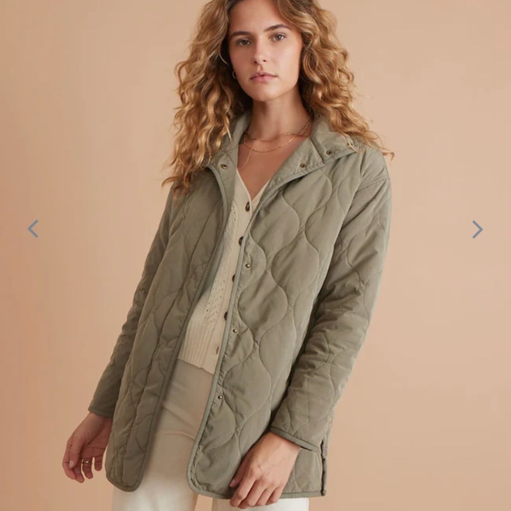 Marine Layer Olive Quilted Jacket